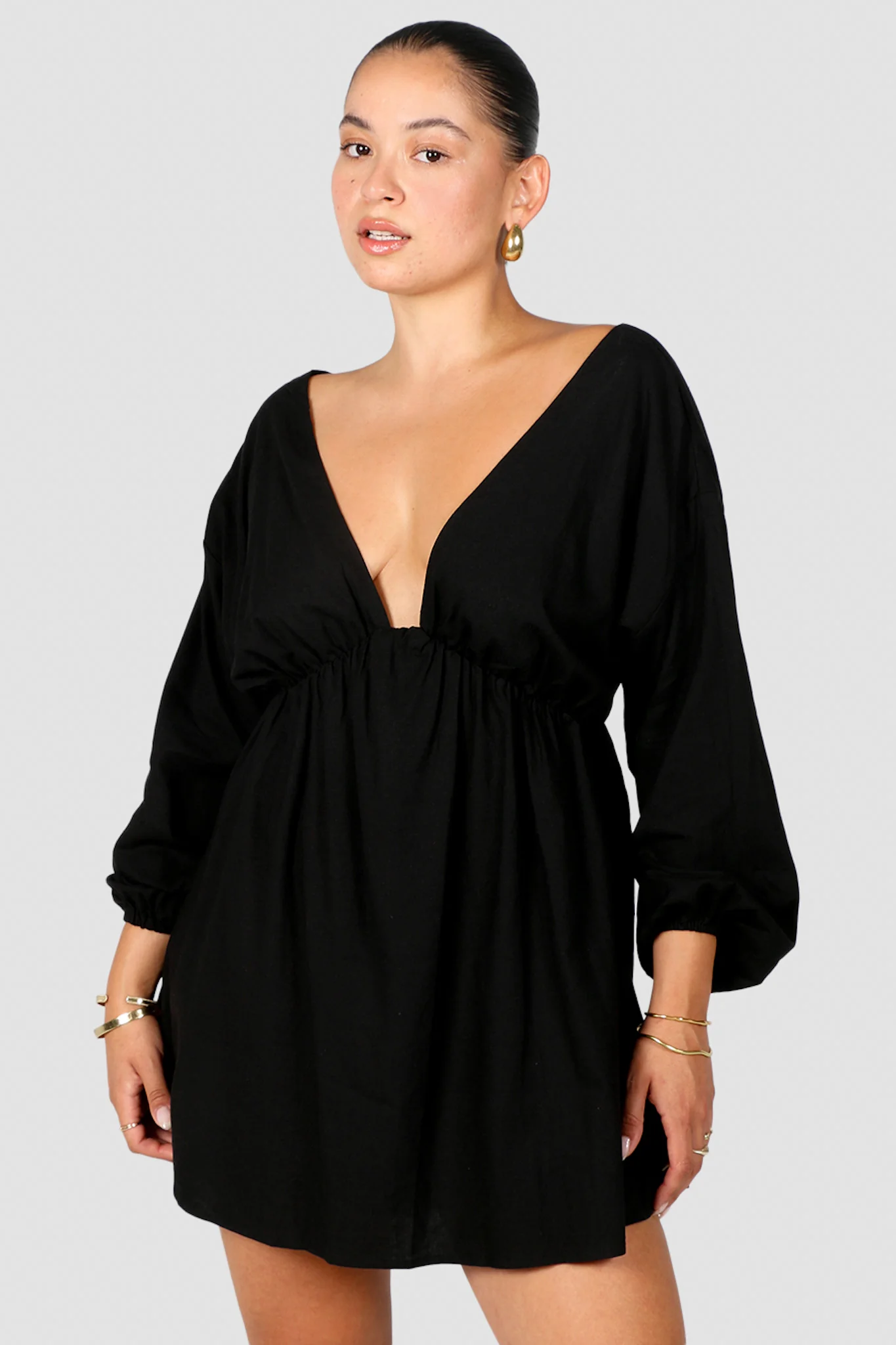 FREYA LINEN DRESS BLACK - Image 3