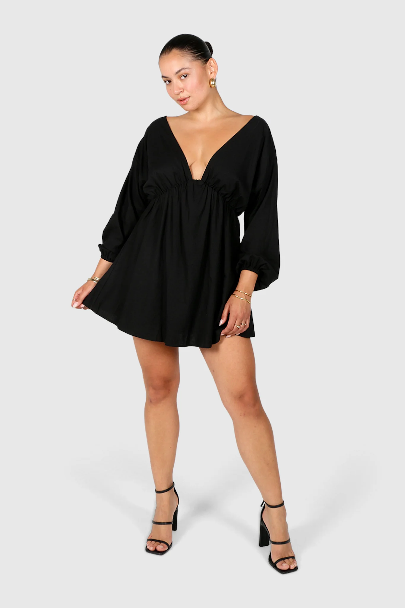 FREYA LINEN DRESS BLACK - Image 5
