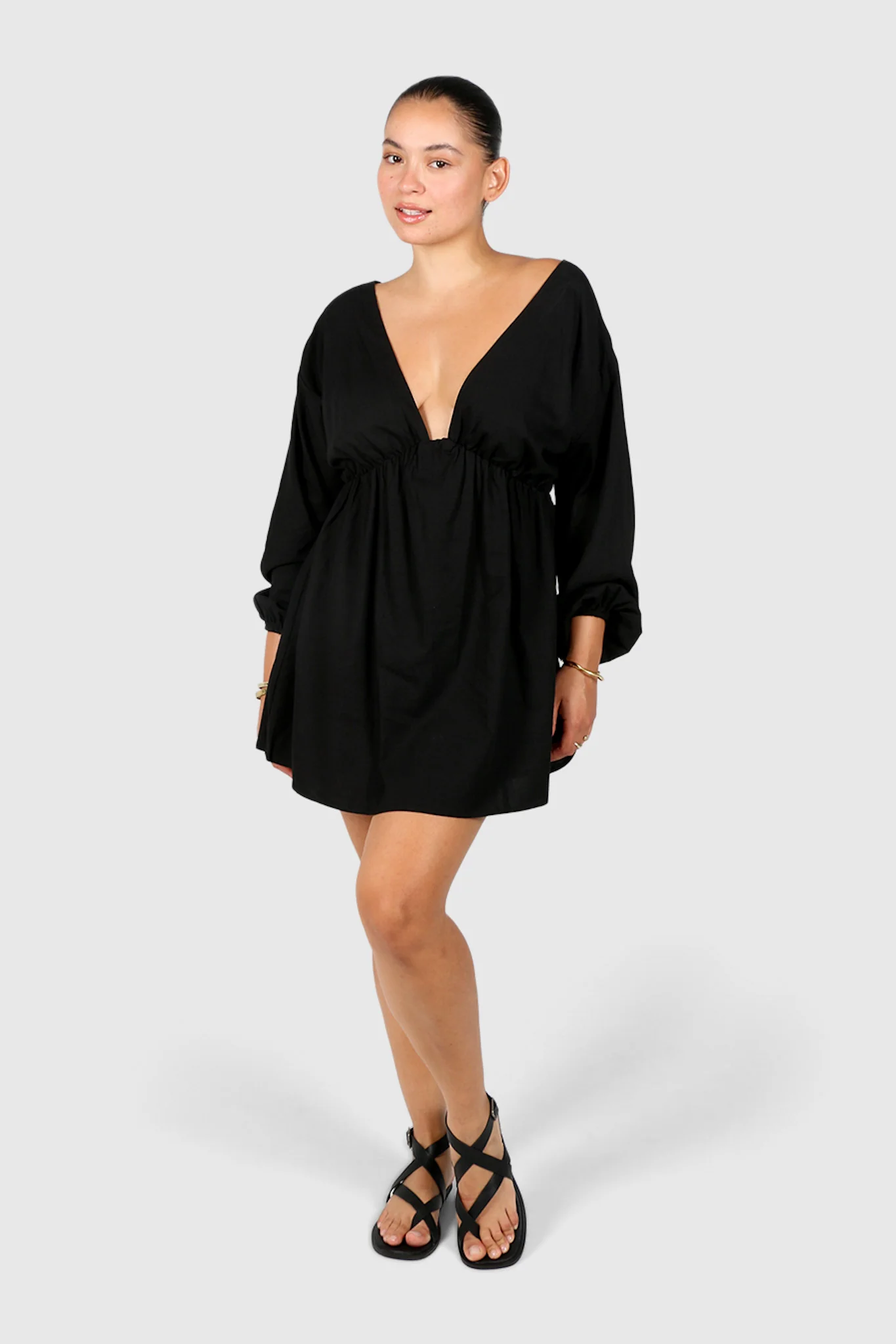 FREYA LINEN DRESS BLACK - Image 6